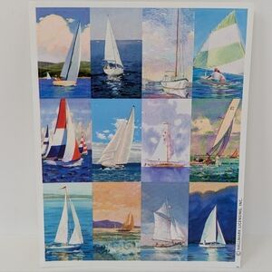 American Greetings Stickers Sailboats Boat Vintage AGC